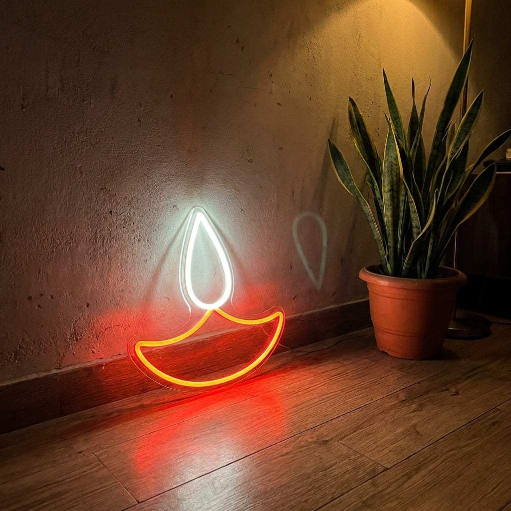 Diya Traditional Neon Glow